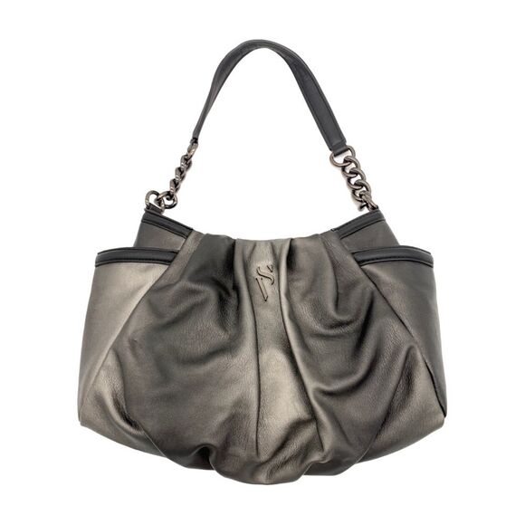 SIMPLY Vera VERA WANG charcoal silver hobo bag chain strap purse handbag - Picture 1 of 9